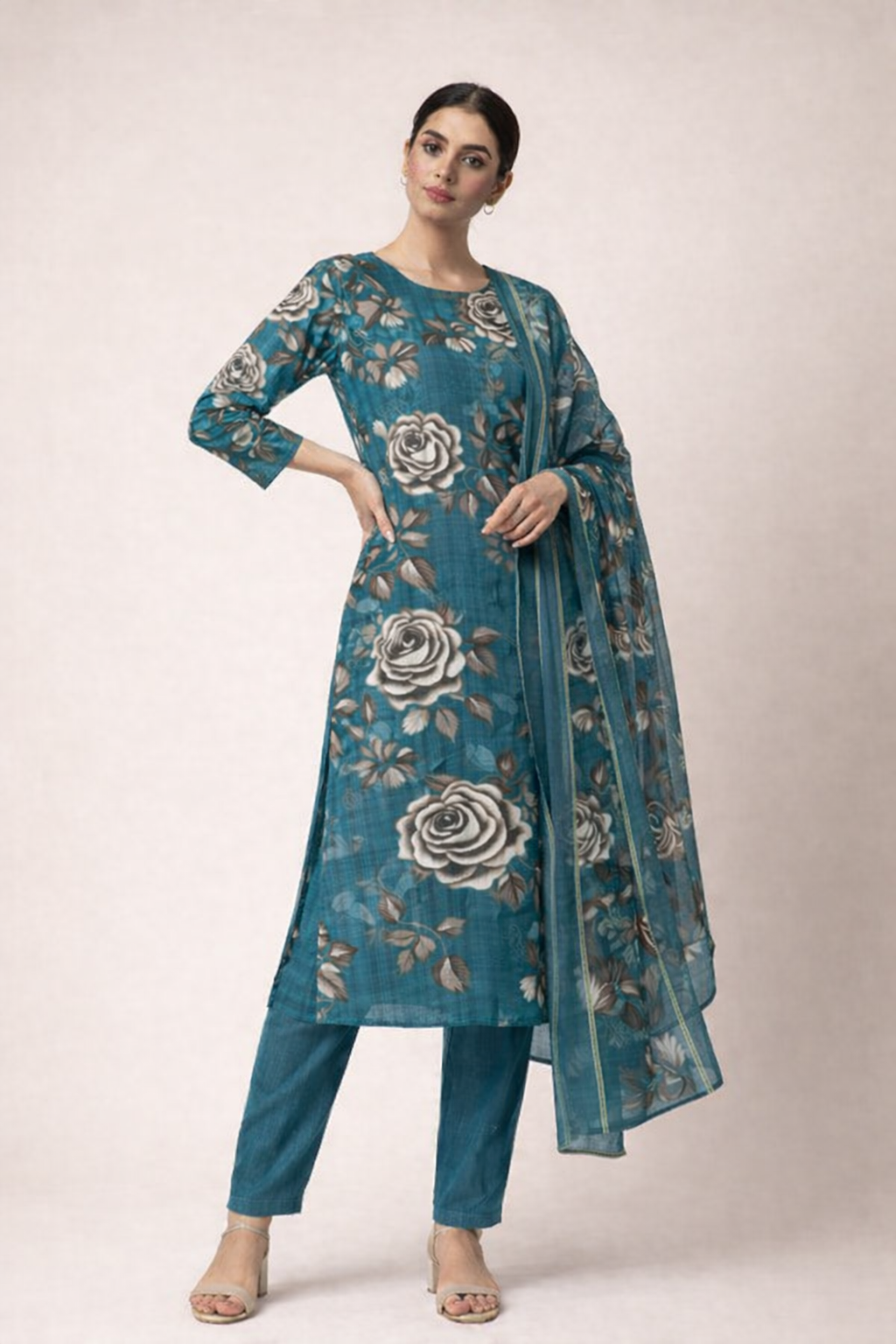 3-Piece Unstitched Bana Dora Lawn Suit – Bana Dora Shirt | Printed Dupatta | Plain Trouser