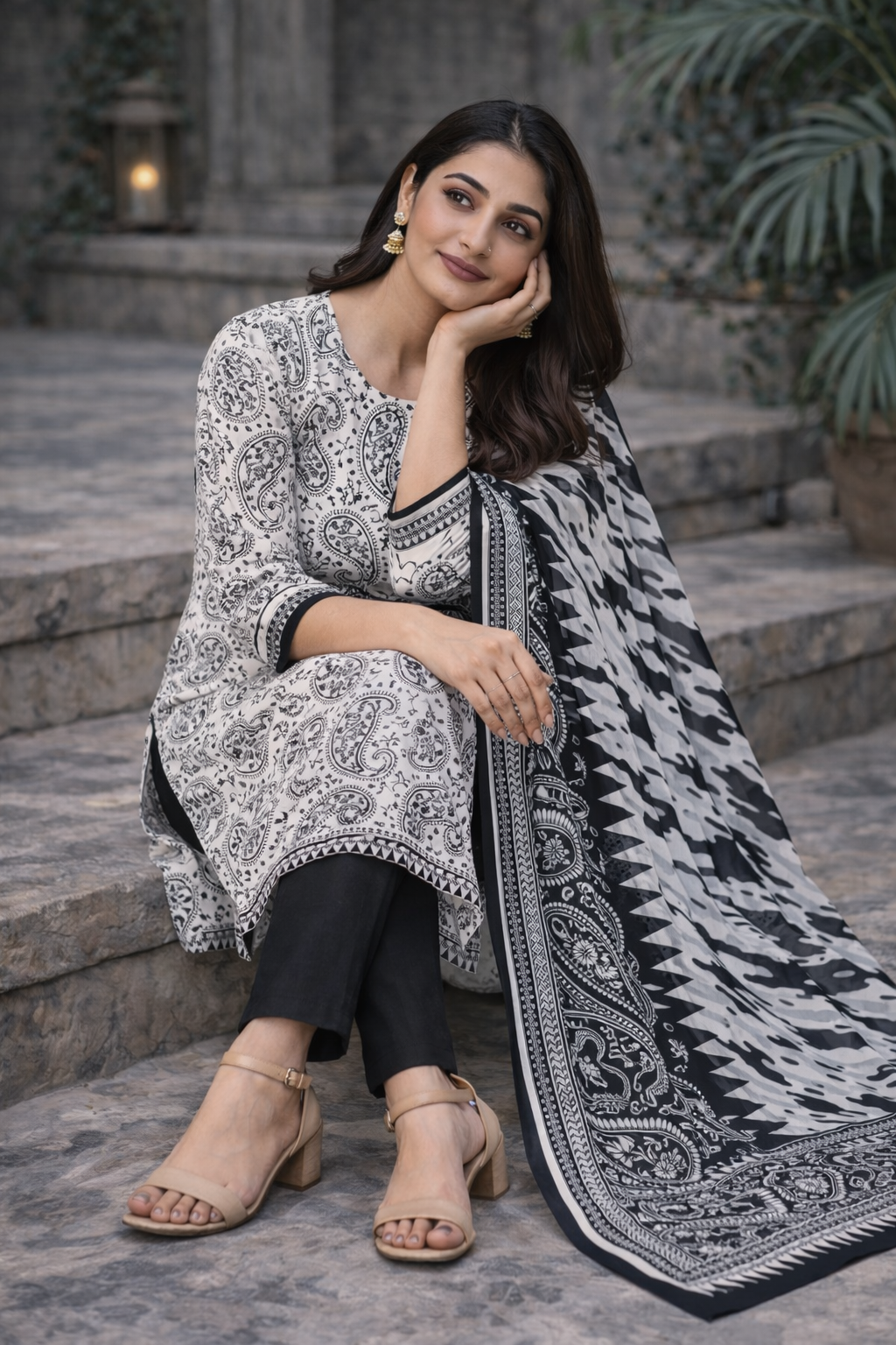 3-Piece Unstitched Bana Dora Lawn Suit – Bana Dora Shirt | Printed Dupatta | Plain Trouser