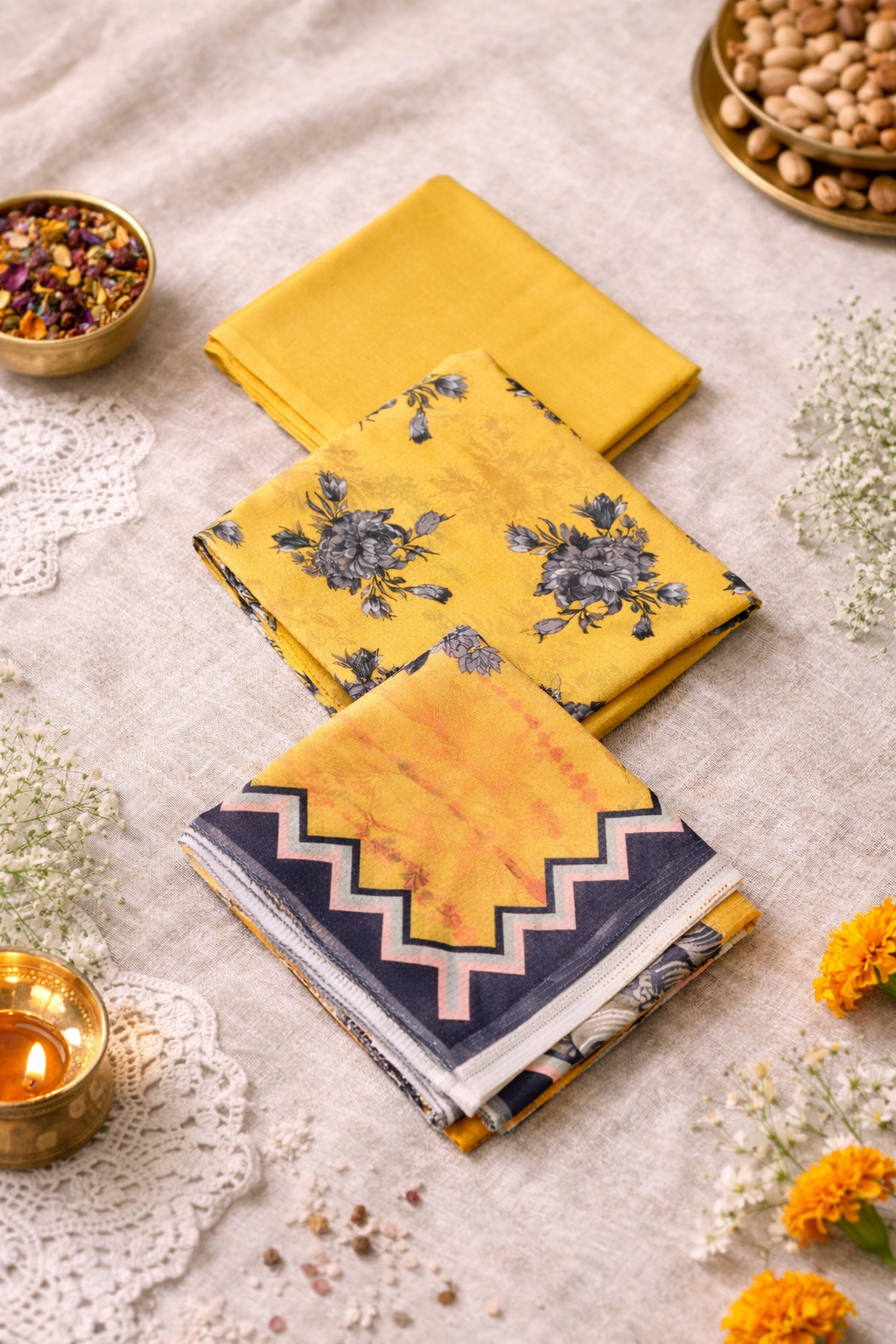 3-Piece Unstitched Bana Dora Lawn Suit – Bana Dora Shirt | Printed Dupatta | Plain Trouser