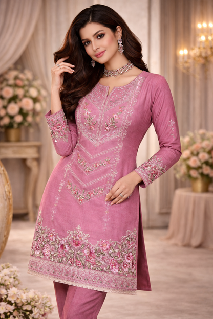 Dusty Pink Embroidered Lawn 2 Piece Suit...ASB-EP-04-DPK