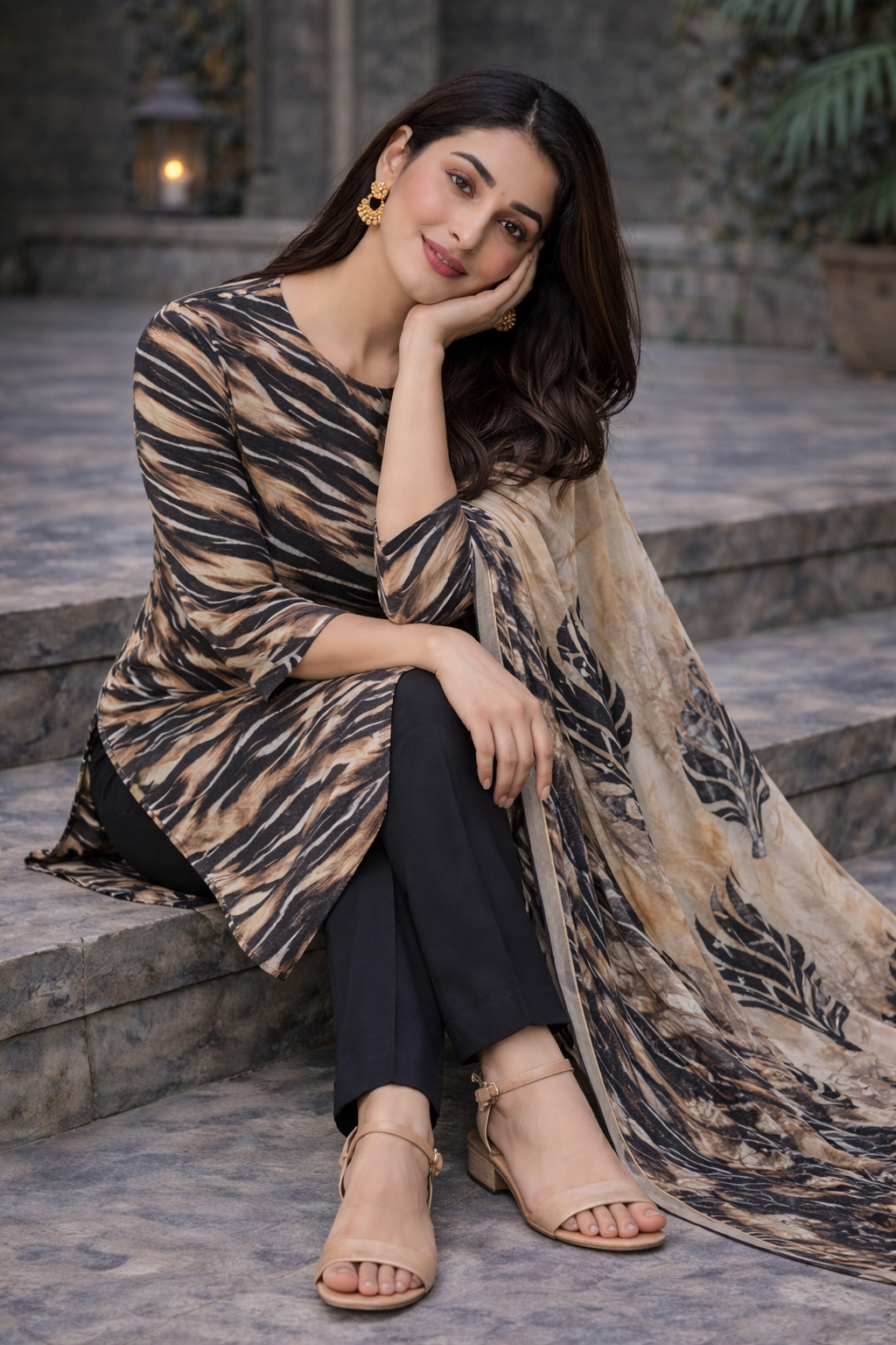 3-Piece Unstitched Bana Dora Lawn Suit – Bana Dora Shirt | Printed Dupatta | Plain Trouser
