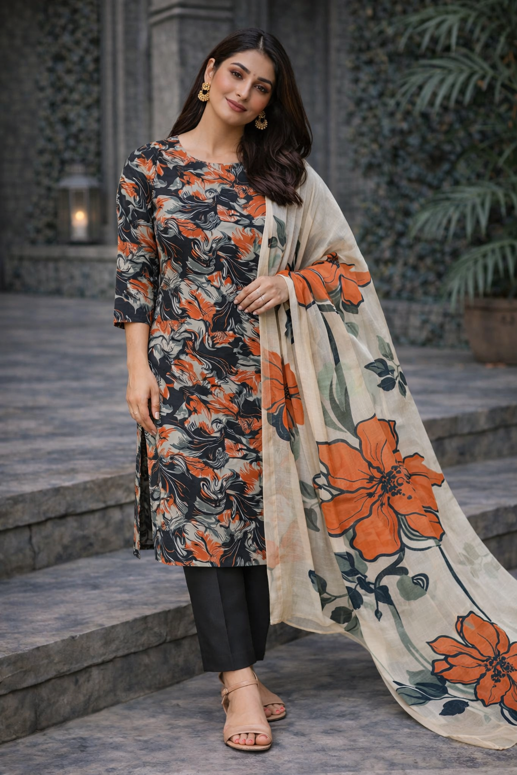 3-Piece Unstitched Bana Dora Lawn Suit – Bana Dora Shirt | Printed Dupatta | Plain Trouser