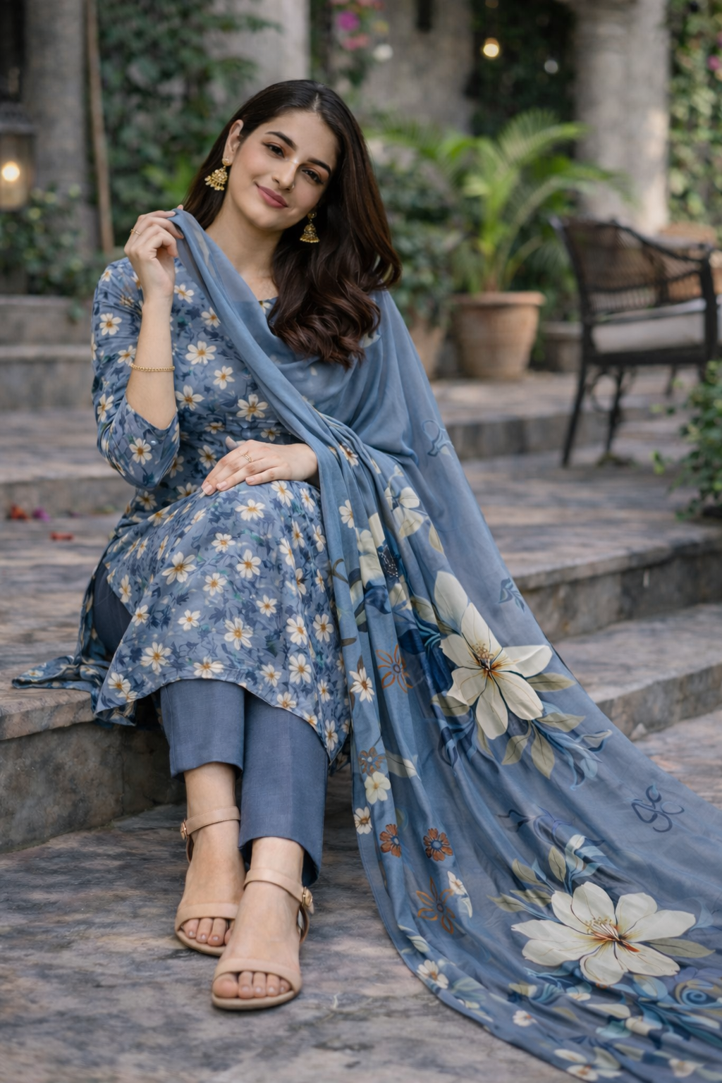 3-Piece Unstitched Bana Dora Lawn Suit – Bana Dora Shirt | Printed Dupatta | Plain Trouser