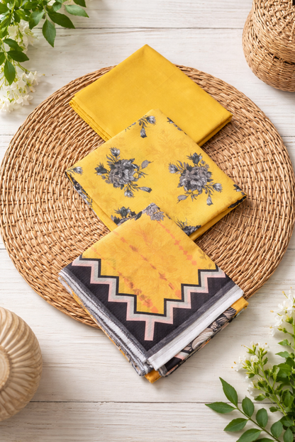 3-Piece Unstitched Bana Dora Lawn Suit – Bana Dora Shirt | Printed Dupatta | Plain Trouser