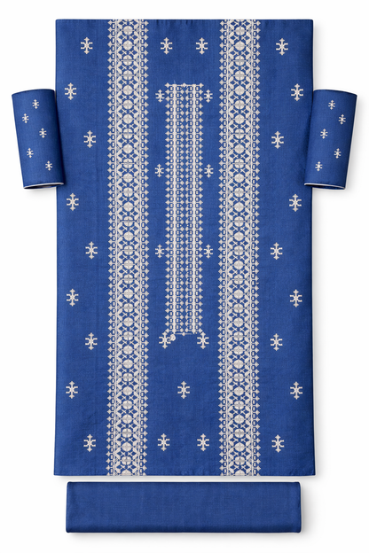 Blue Cross Stitch Inspired Embroidered Lawn 2 Piece Suit....ASB-CS-05-BLU