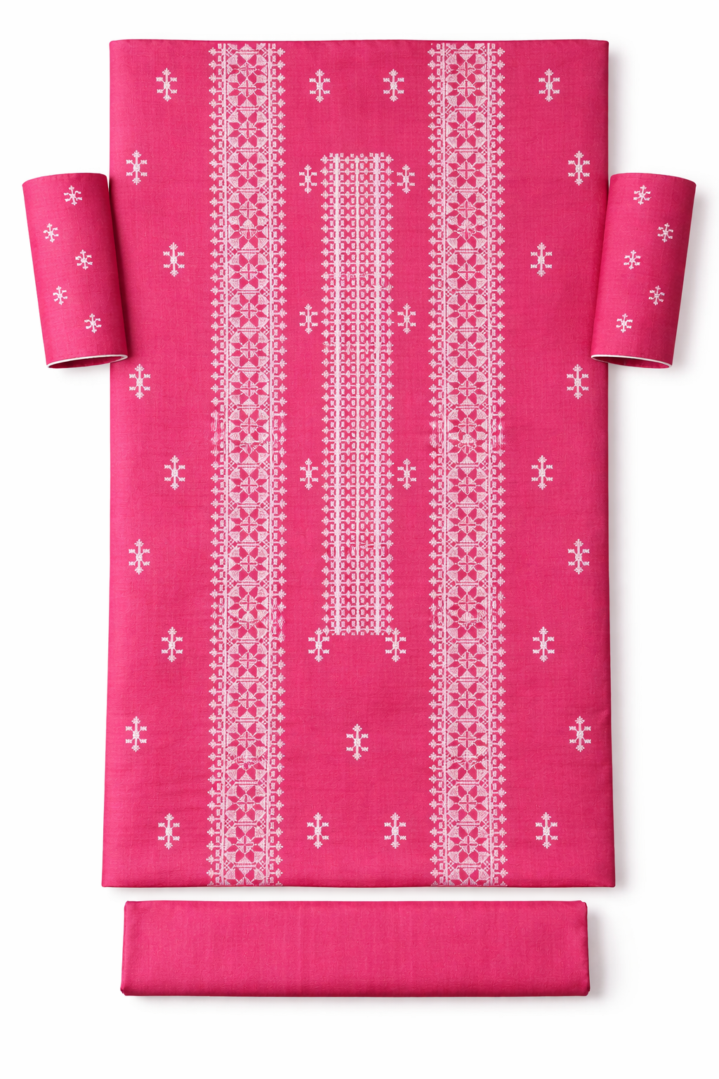Pink Cross Stitch Inspired Embroidered Lawn 2 Piece Suit..ASB-CS-03-PNK