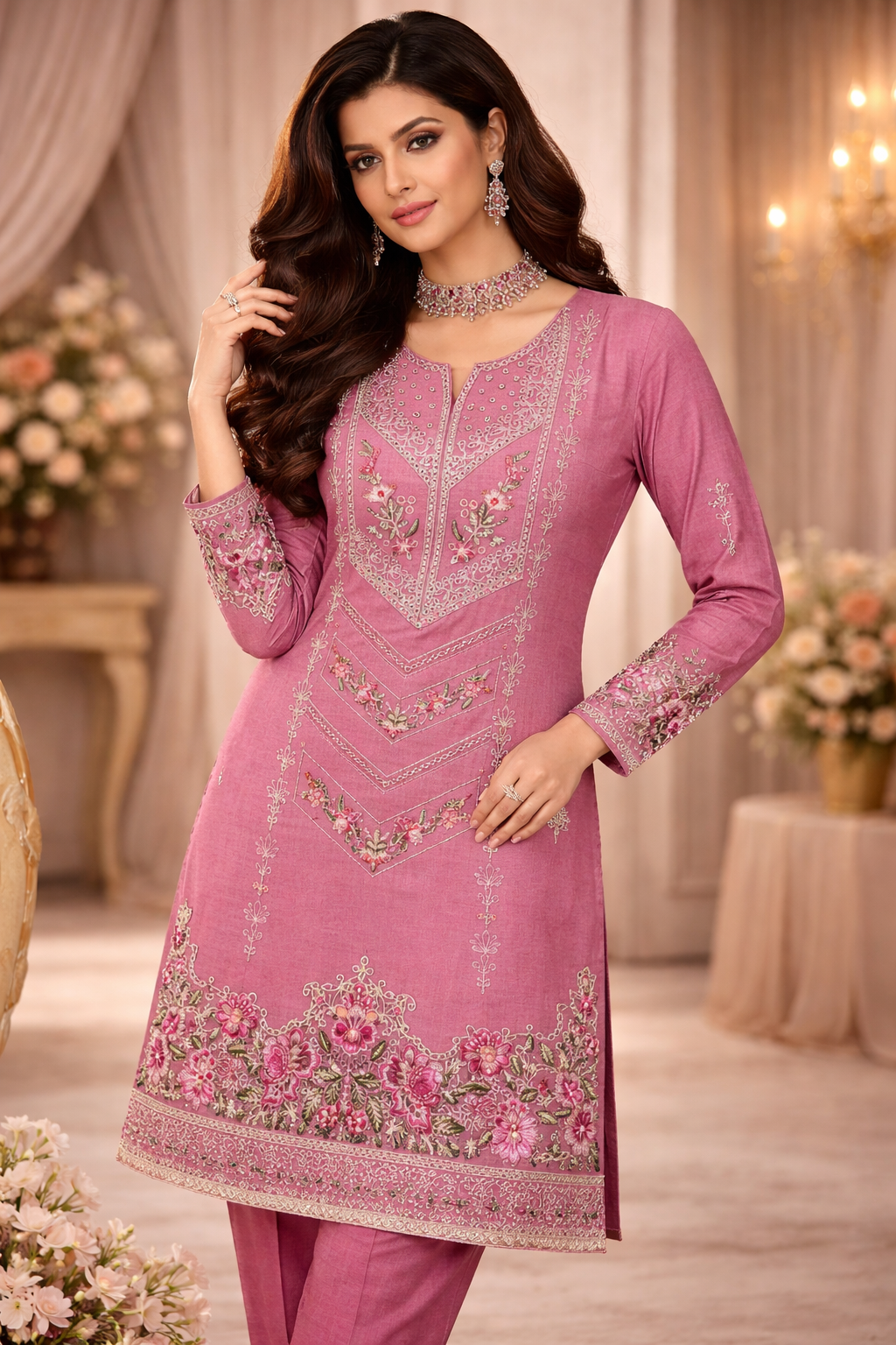 Dusty Pink Embroidered Lawn 2 Piece Suit...ASB-EP-04-DPK